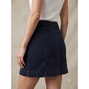 Free People Modern Femme Slate Blue Corduroy Mini Skirt Size 4 Zip